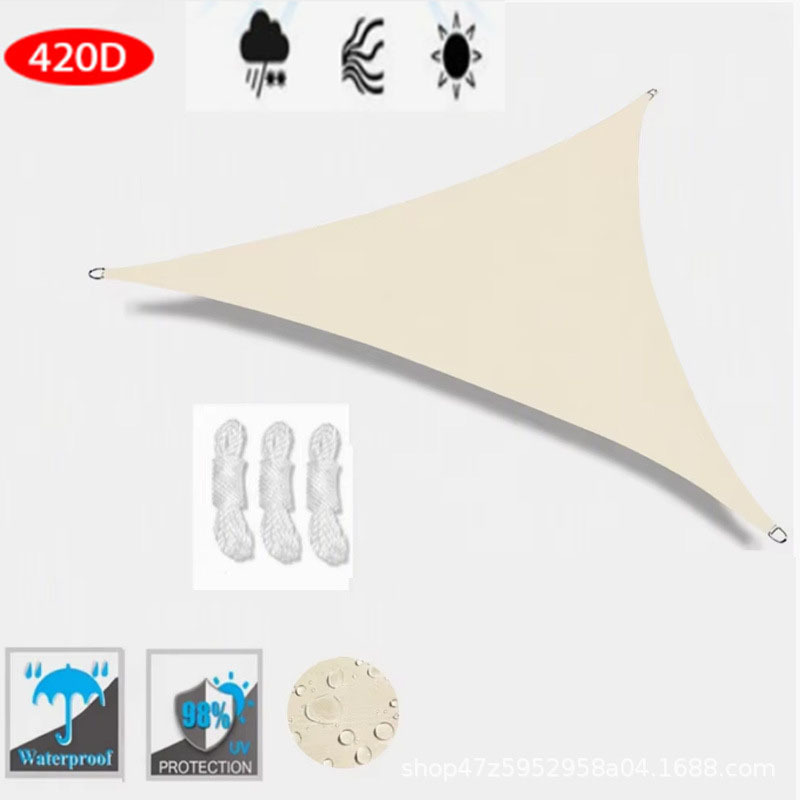 Great item for yard renovation! Triangular sunshade sail is waterproof and sun-proof, providing shade and protection from rain outdoors