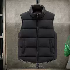 New Arrival Autumn/Winter Custom Logo Puffer Cotton Vest for Men, Thick Quilted Sleeveless Jacket Outwear