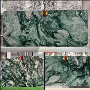 Aurora Green Luxury Stone Background Wall Accessible Luxury Stone Natural Marble Green Wall Tiles Dining Table Island Countertop Panels