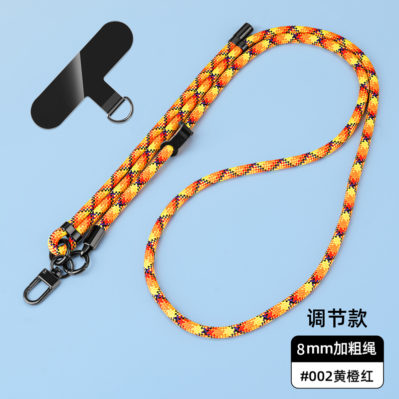 Cordón para teléfono móvil de 8mm, cuello colgante, mensajero, muñeca, eslinga de nailon resistente, cuerda anti-pérdida, longitud ajustable, espalda