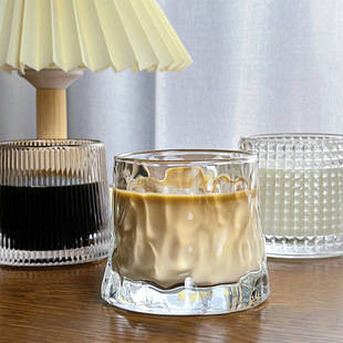 Whiskey Glass Glass Foreign Wine Glass Flat Bottom Thickened Design Sense Wine Glass Turning Glass High Appearance Ins Glass