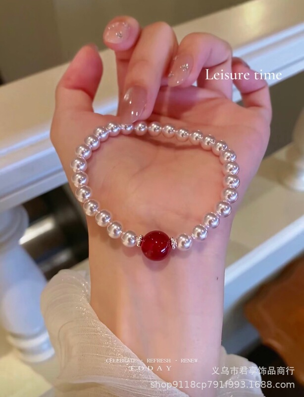 新中式宫廷极光淡水珍珠手链女款轻奢高级感串珠转运珠手饰温柔|undefined