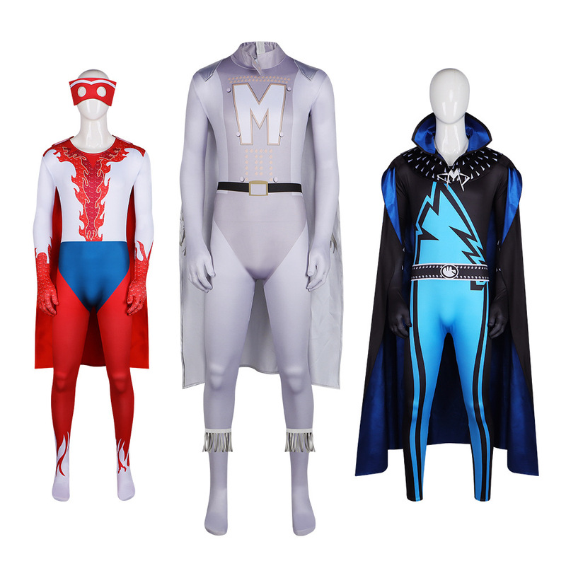 スーパービッグバッドコス衣装スーパーマンマイクマックジャンプスーツボディスーツコスプレハロウィンステージ衣装|undefined