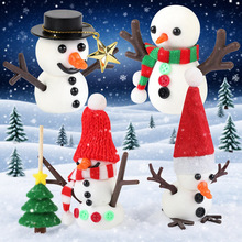 �}�Q΢Цѩ��ճ����ѩ���H�Ӳ��ϰ��[���Y��Snowman Craft Kit