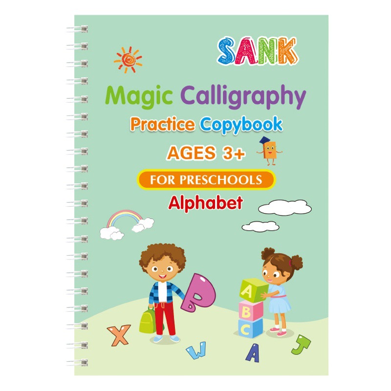 Las ventas de la fábrica de comercio exterior transfronterizo Inglés surco de los niños cuaderno preescolar duro pluma completa Inglés práctica copyboard estudiante Magia