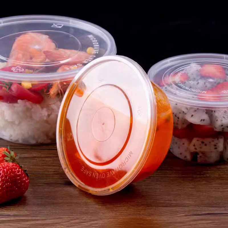 Одноразовый ланч-бокс, коробка для еды с крышкой, утолщенная суповая миска, прозрачная круглая коробка, оптовый производитель, оптовый интернет-знаменитость