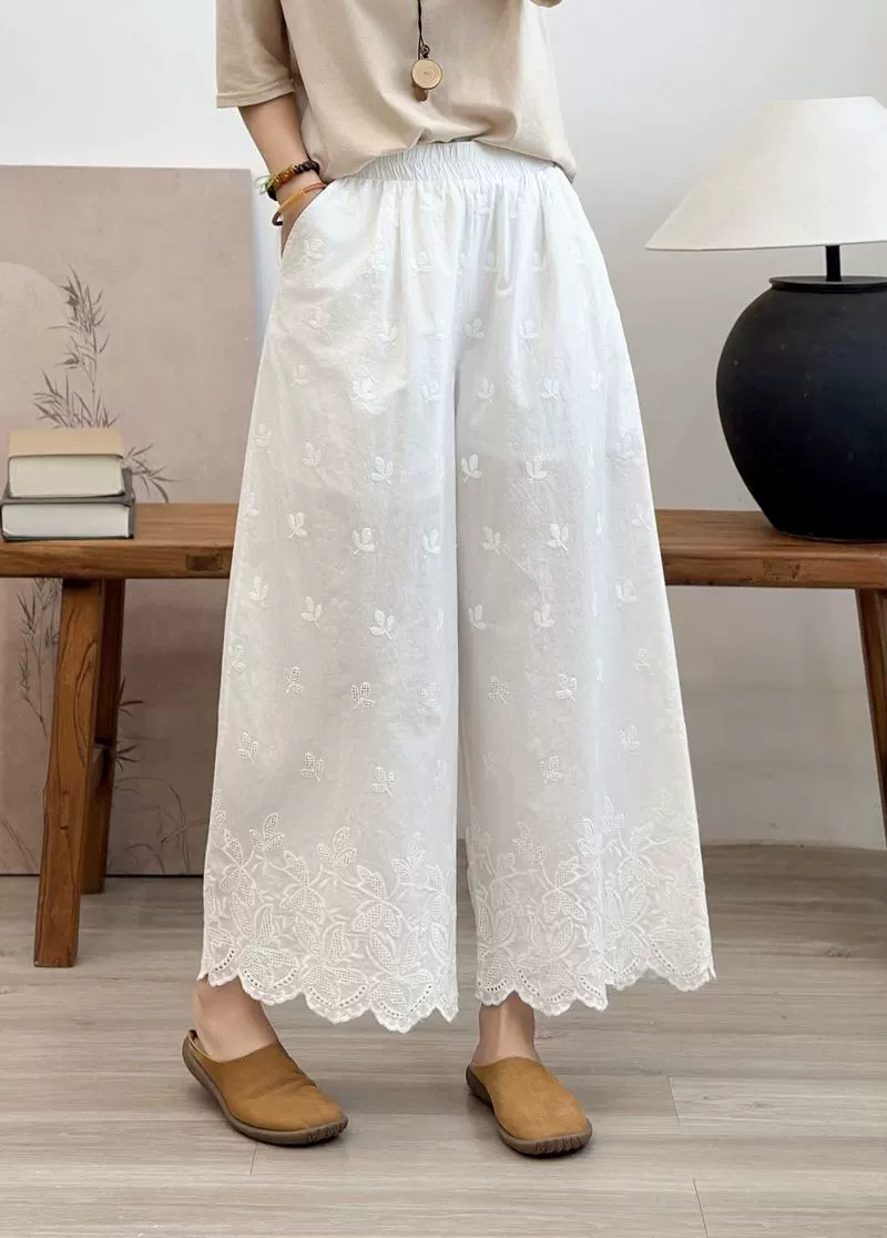 Летняя новая жаккардовая вышивка волнистая кружева свободная большая версия женские брюки с длинными рукавами оптом