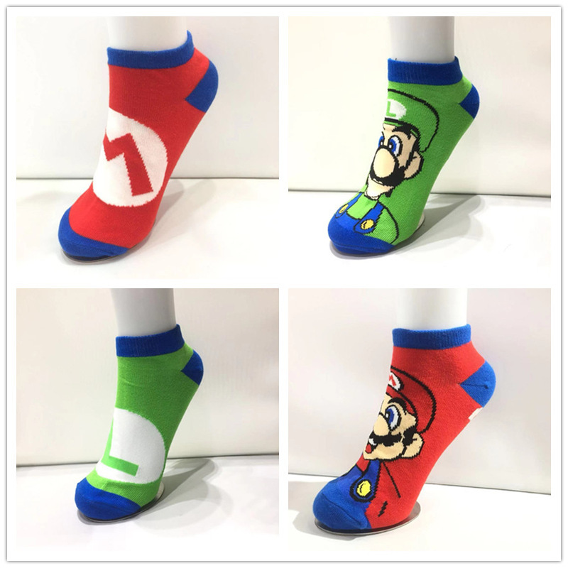 Super Mary Socks Mary Brothers Hip Hop Short Socks Mario Cartoon Short Socks Men and Women Students Boat Socks