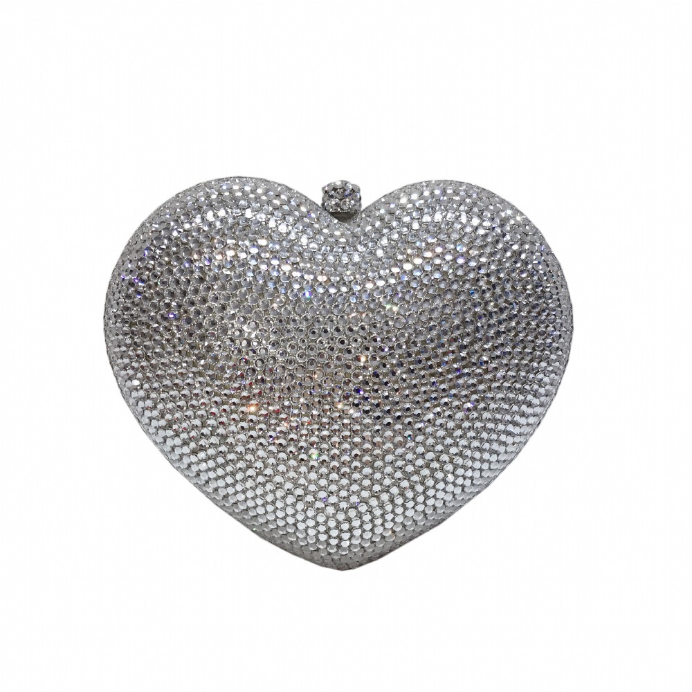 * corazón rojo de diamante en forma de paquete de cena lleno de diamantes bolsas de mano de amor bolsas de caja dura bolsas de vestido de banquete bolsas de mujer