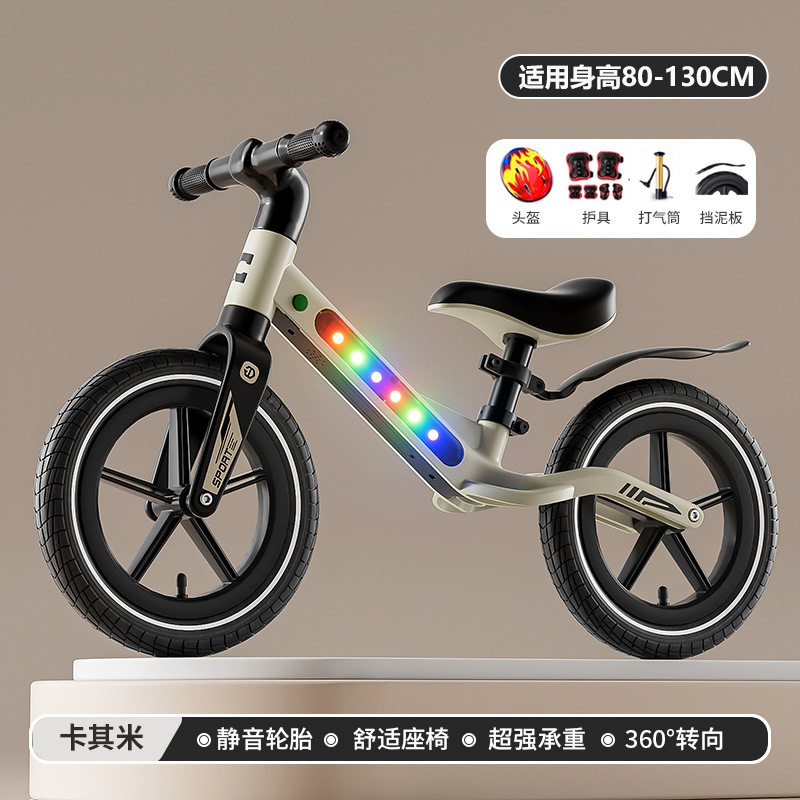 Baby balance bike, música, iluminación, patina, bebés de 1 - 6 años de edad sin pedal, bicicletas de dos ruedas, marco integrado