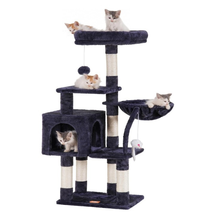Estante de gato personalizado gato nido de gato árbol todo en un gato estante gato agarrar árbol a través de la cápsula espacial columna pequeña escalada grande