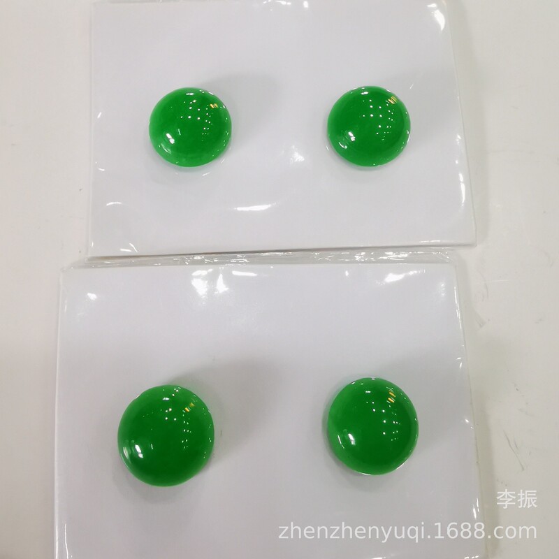 翡翠玉戒面天然規格品ミャンマー翡翠玉陽緑氷種鳩卵裸石戒面女性指輪|undefined