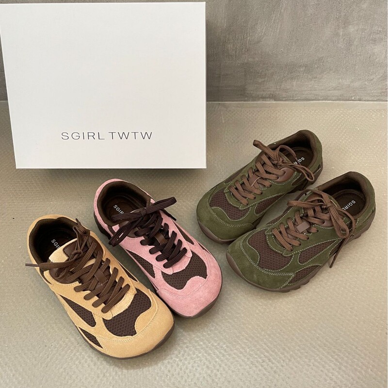 SGIRL TWTW复古拼接德训运动鞋女2025新款百搭休闲百搭阿甘老爹鞋|undefined