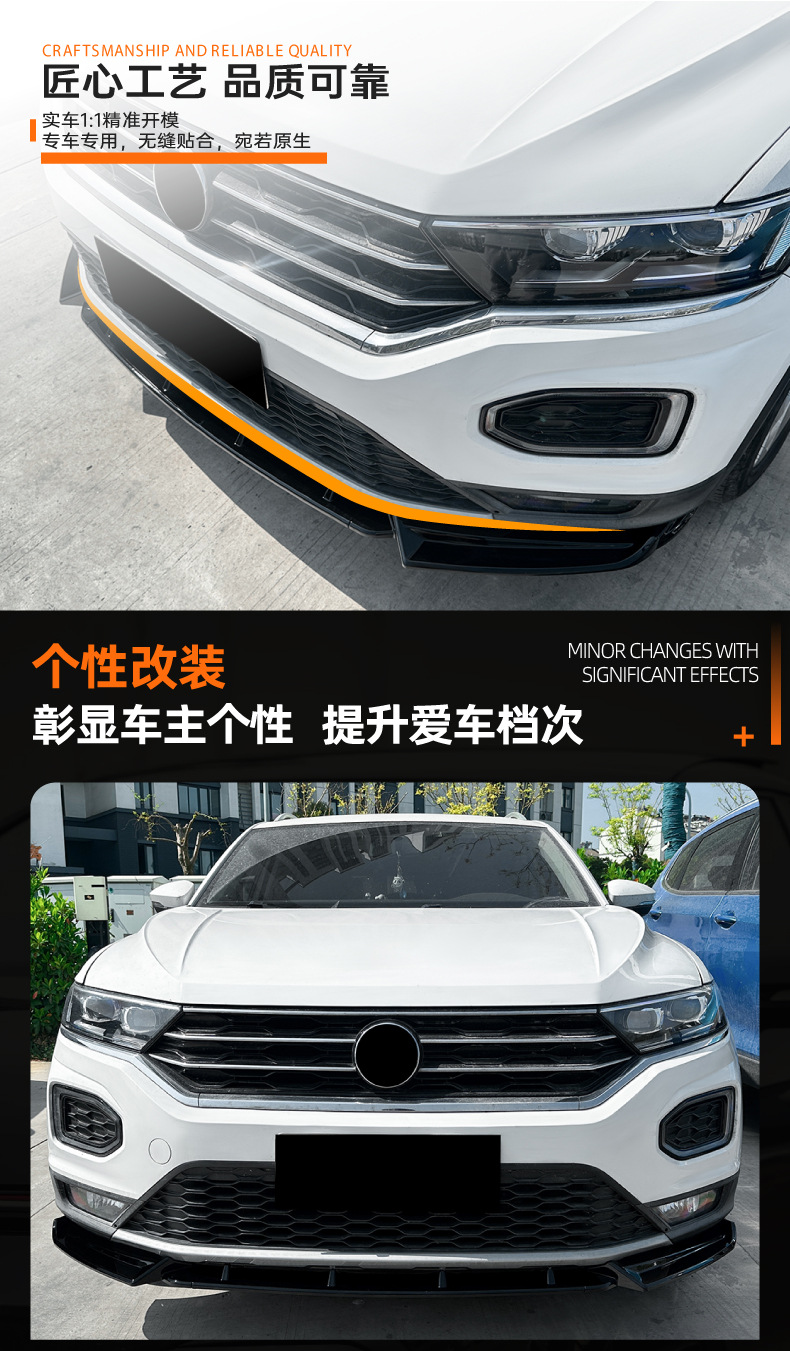Suitable for Volkswagen T-Roc Standard Version 2018-22 Front Lip Front Spoiler Cross-Border Exterior Modification Accessories