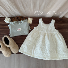 麦田季韩版秋冬裙夹棉儿童连衣裙背心无袖裙洋气可爱女童冬装裙子