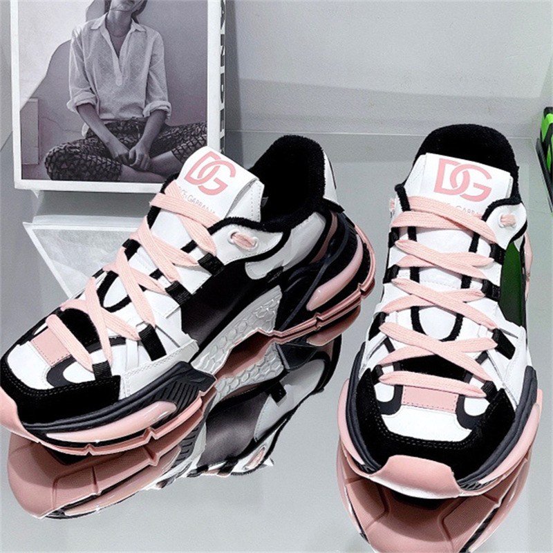 Estación Europea plataforma de punta redonda con cordones color a juego deportes zapatos casuales de las mujeres de estilo coreano todos los partidos zapatos de papá de moda DG2023 Nuevo