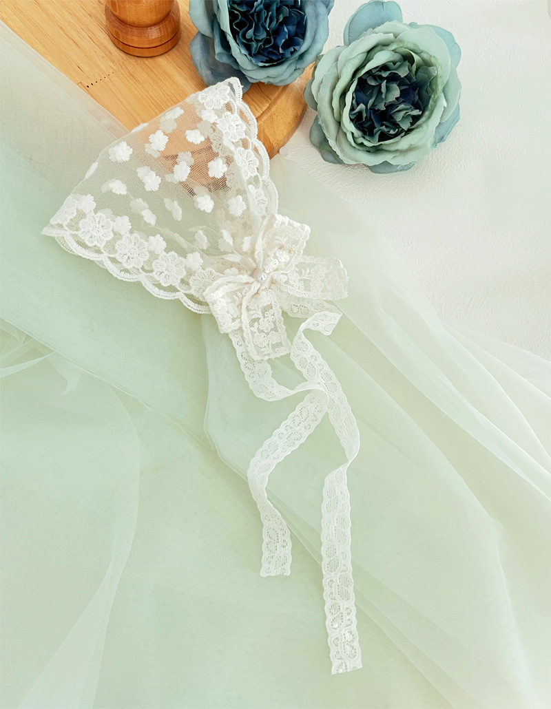 Solid Color, Bow Knot Pattern Kid'S Gender Net Yarn Design Princess Style Princess Solid Color Bow Knot Lace Net Yarn Hair Band