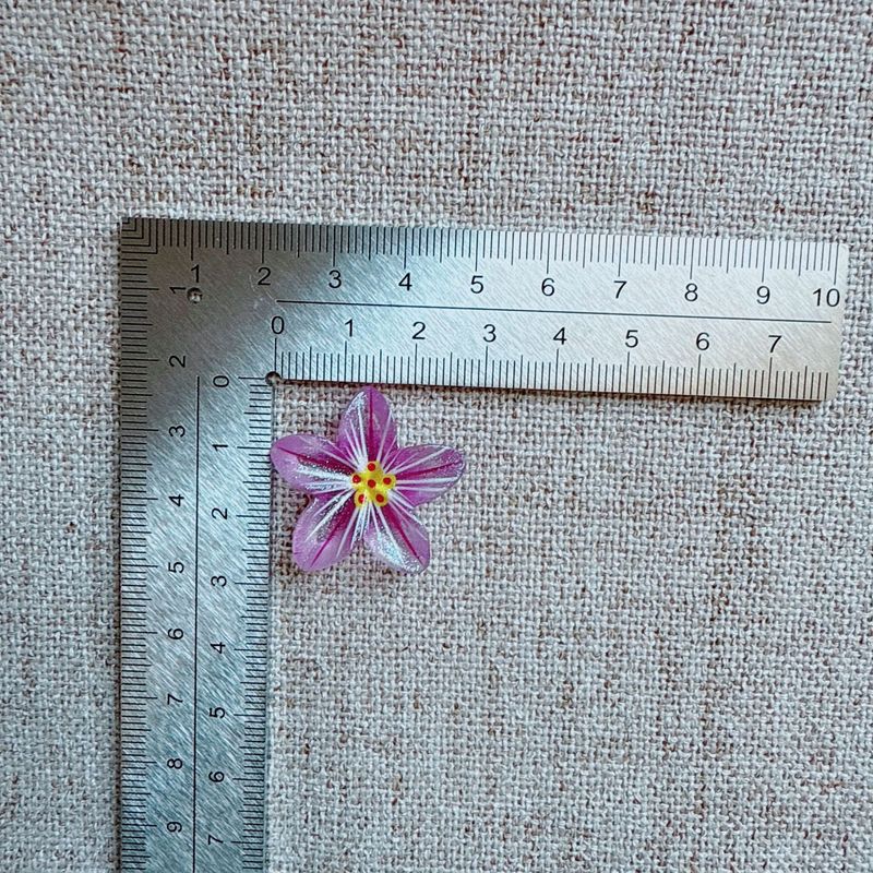 彩色仿真金粉冰透花朵 五瓣花树脂diy头绳抓夹手机壳饰品贴片配件|undefined