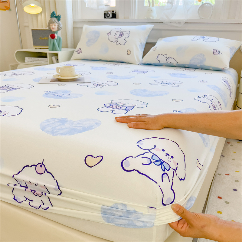 Nueva funda de cama de algodón de algodón de una sola pieza de colchón grueso funda de cama antideslizante funda de polvo funda de cama 2024 nuevo