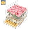 高档正方形亚克力花盒透明鲜花礼品包装盒礼物方盒永生花展示盒