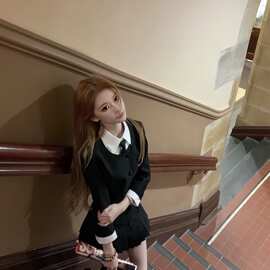 COOLLINE林子熙 女校风波  假两件暗黑风JK学院西装裙