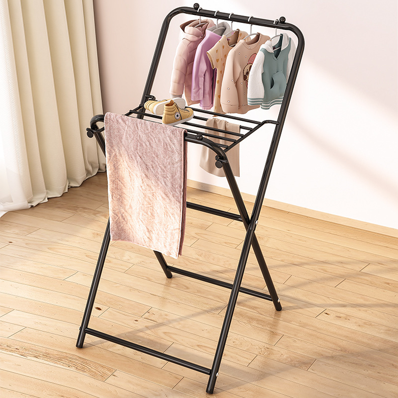 Folding Clothes Drying Rack Balcony Clothes Drying Rack Foldableing Household Clothes Rack Floor Heater Small Drying Cool Clothes Rack