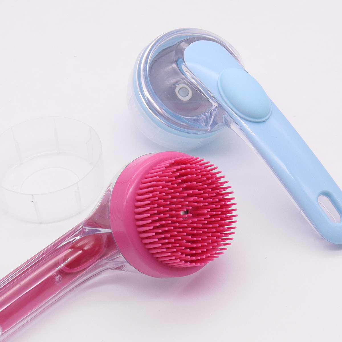 Cepillo de baño de mascotas transfronterizas más gel de baño para perros cepillo de masaje de silicona cepillo de mango largo limpio para artículos diarios