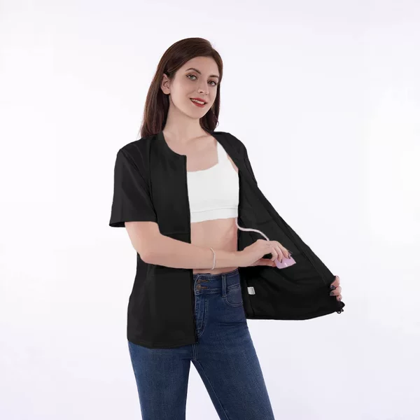 Shirt with Drainage Pockets for Mastectomy, Full Zipper Shirt for Women, Essential for Post Recovery