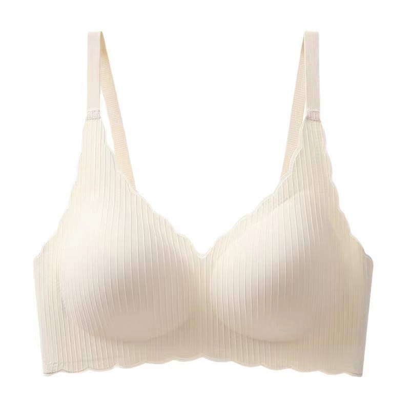 Nube sin marcas ropa interior de mujer pecho pequeño se reúne para evitar caída delgada taza de fijación cómoda sin anillo de acero brassiere de verano