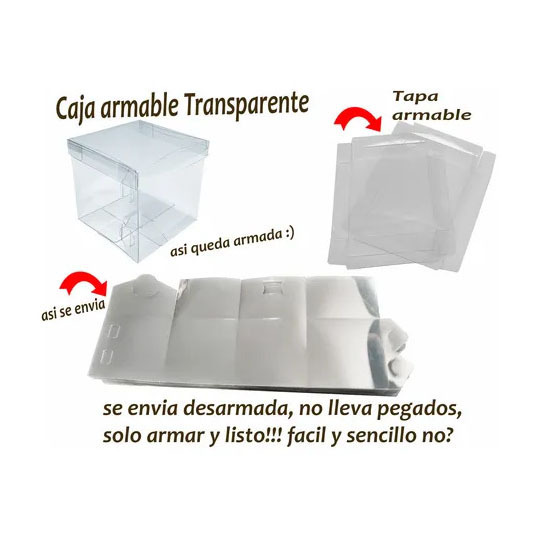 Amazon 10X10X10CM cielo y tierra cubierta caja transparente cubierta superior e inferior venta caliente caja de embalaje PET