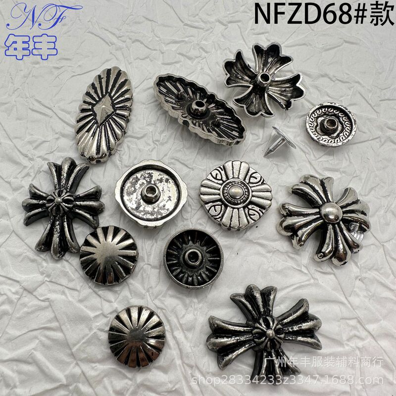 Source factory retro fashion gun color oval cross round square matching hardware accessories rivet buckle Source factory retro fashion gun color oval cross round square matching hardware accessories rivet buckle