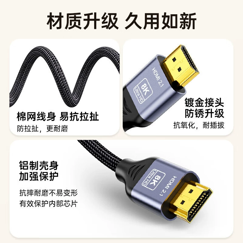 Биаз MicroHDMI к HDMI2.1 двусторонний кабель для подключения к компьютеру, монитору, телевизору, проекторам
