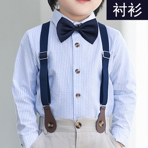 Children's new autumn shirt baby boy Korean style long-sleeved cotton lined shirt stylish innerwear children's clothing spring one piece dropshipping