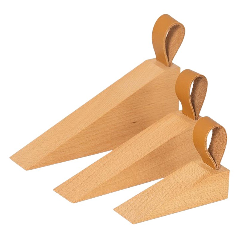 Tapón de puerta de madera maciza nórdica que aumenta el tapón de puerta superior móvil de dormitorio creativo tapón de puerta Anticolisión de madera image 1