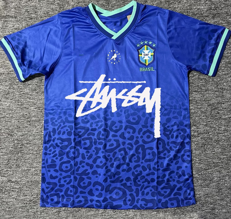 ブラジルジャージ ステューシー ステューシー シグネチャーバージョン 特別記念版 半袖トレーニングウェア サッカーユニフォーム|undefined