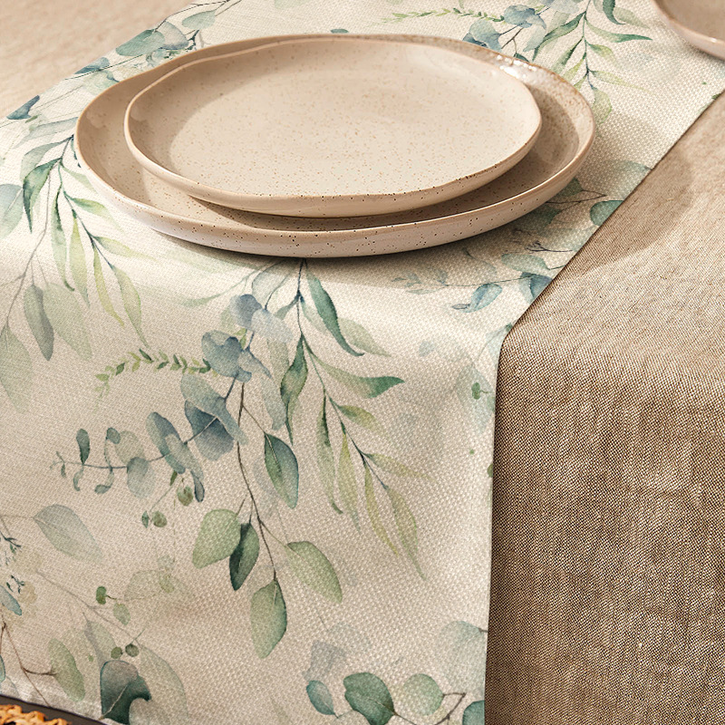 110g Weight Tablecloths Home Textiles & Decor Type cotton and linen, Polyester Material Stripe, Plant Pattern Elegant, Simple Style Style Elegant Simple Style Stripe Plant Cotton And Linen Polyester Tablecloths 13