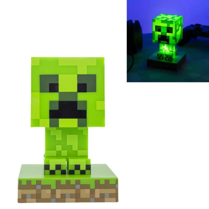私の世界のマインクラフトのゲームの周辺の狐の形の小さい夜の明かりのたいまつの鉱石の明かりの置物|undefined