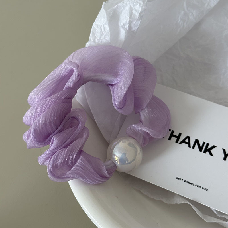 Round bead mercerized yarn sausage ring candy-colored fabric hair ring pleated cute girl's large intestine ring leather band hair accessories new styl_voghion.com