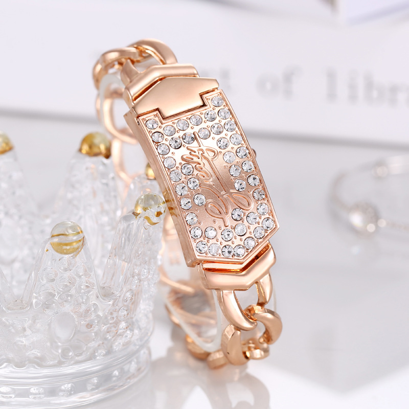 Comercio exterior nuevo estilo de diamantes de moda europea y americana Flip elegante reloj de pulsera de las mujeres reloj no mecánico reloj de cuarzo de las mujeres