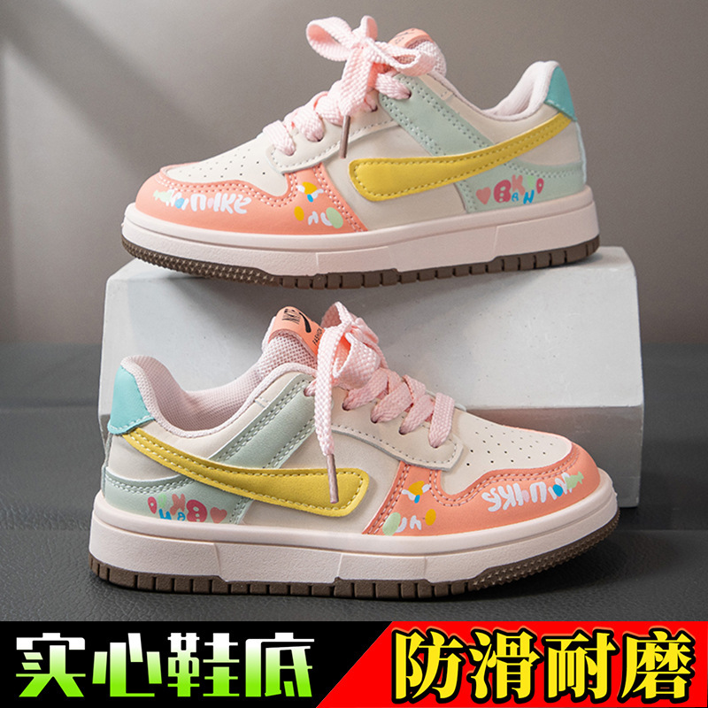 儿童板鞋女童休闲鞋春秋季新款甜美女孩公主鞋轻便软底宝宝运动鞋|undefined
