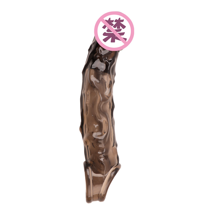 Textured TPE Penis Sleeve with Spikes, Curved Realistic Extender for Ejaculation Control — detail image 2
