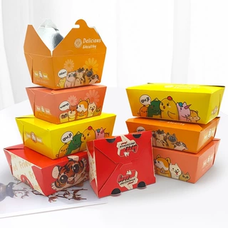 铝箔纸小吃鸡块薯条免折食品防油餐盒包装盒商用批发烘培镀铝盒子