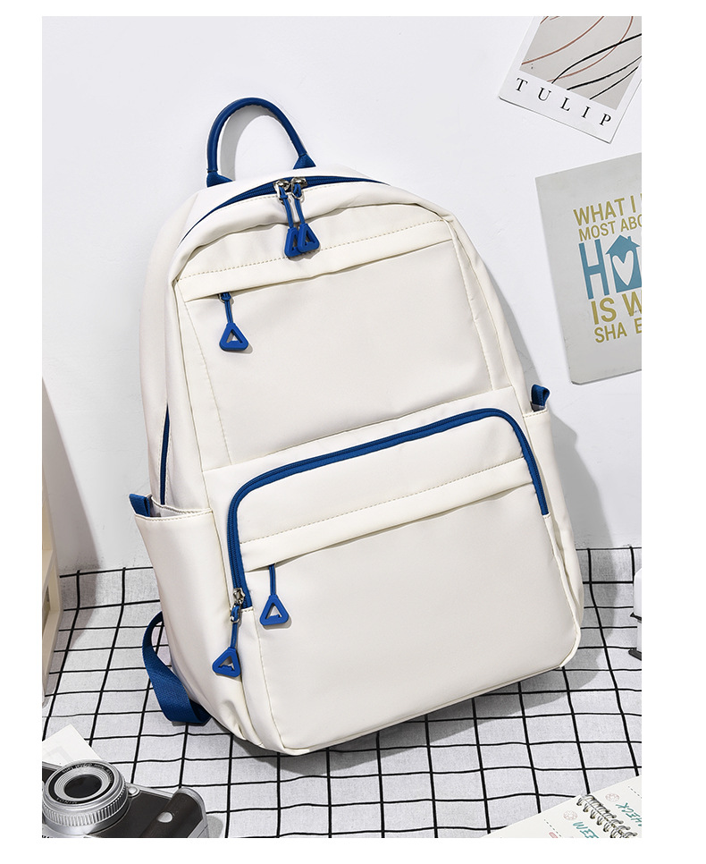 Water Repellent Solid Color School Daily School Backpack display picture 4