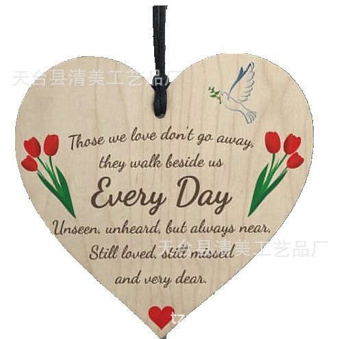 Colgante de decoración del día de San Valentín impresión de madera etiqueta de hoja de madera de bricolaje hogar creativo artesanía de madera amor en forma de corazón