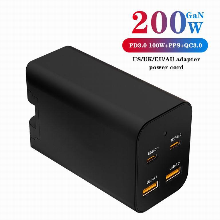 Factory Customized Gan 4-Port 2C2A Usb-C 100W Pd3.0 Usb-A 22.5W Qc3.0