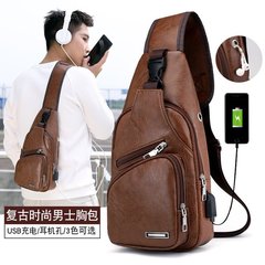 Usb男性バッグ純色puタイプ男性バッグ夏新商品卸売り対外貿易クロスボーダーファッションバッグカジュアル男性シングル肩