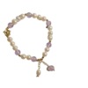 Brand lavender crystal bracelet with amethyst, jewelry from pearl with tassels, Korean style, wholesale