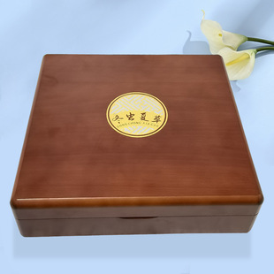 Customized Matte Wooden Box with Pictures, Cordyceps Sinensis Packaging Box, Tonic Gift Box, Customized Logo Classy Gift Box