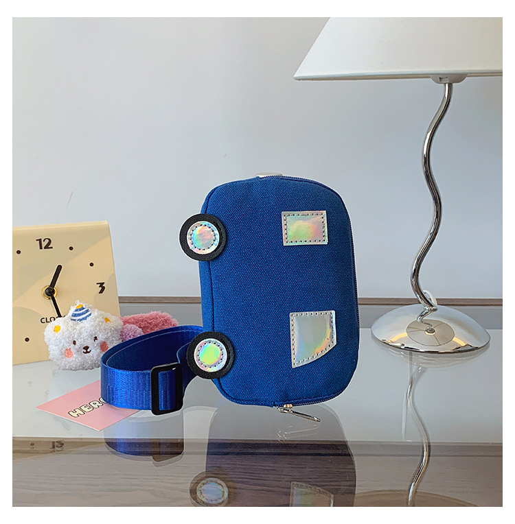 Niños Lienzo Color Sólido Lindo Hilo De Coser Cuadrado Cremallera Bolsas De Hombro display picture 26