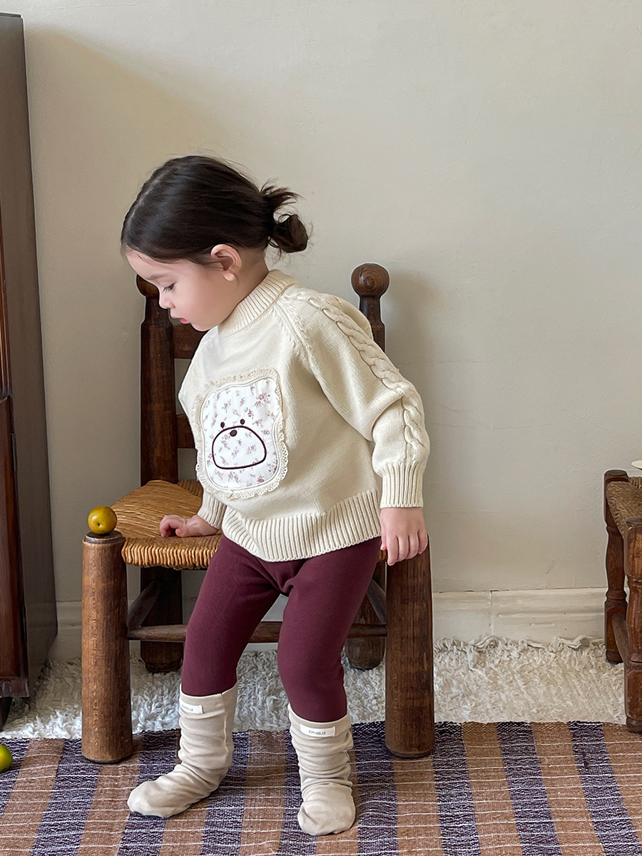 Sugar Pear ropa infantil niñas leggings 2024 otoño nuevo niño coreano pantalones de aire extranjero pantalones de otoño bebé